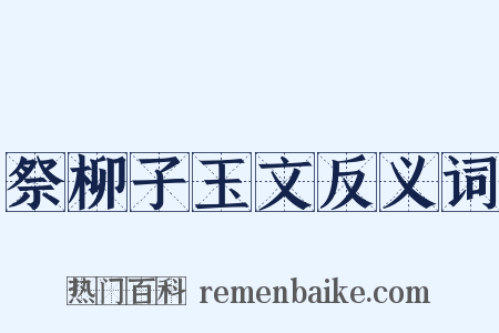 祭柳子玉文反义词是什么意思的图片